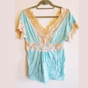 Stargazer Blue Top With Lace Accent...L
